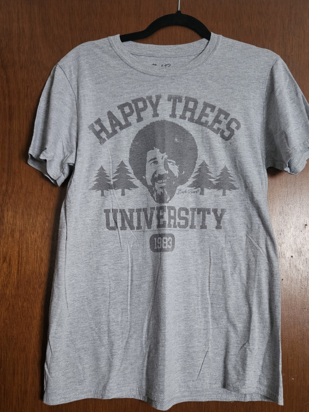 Happy Trees University Graphic Tee - Gray Short Sleeve